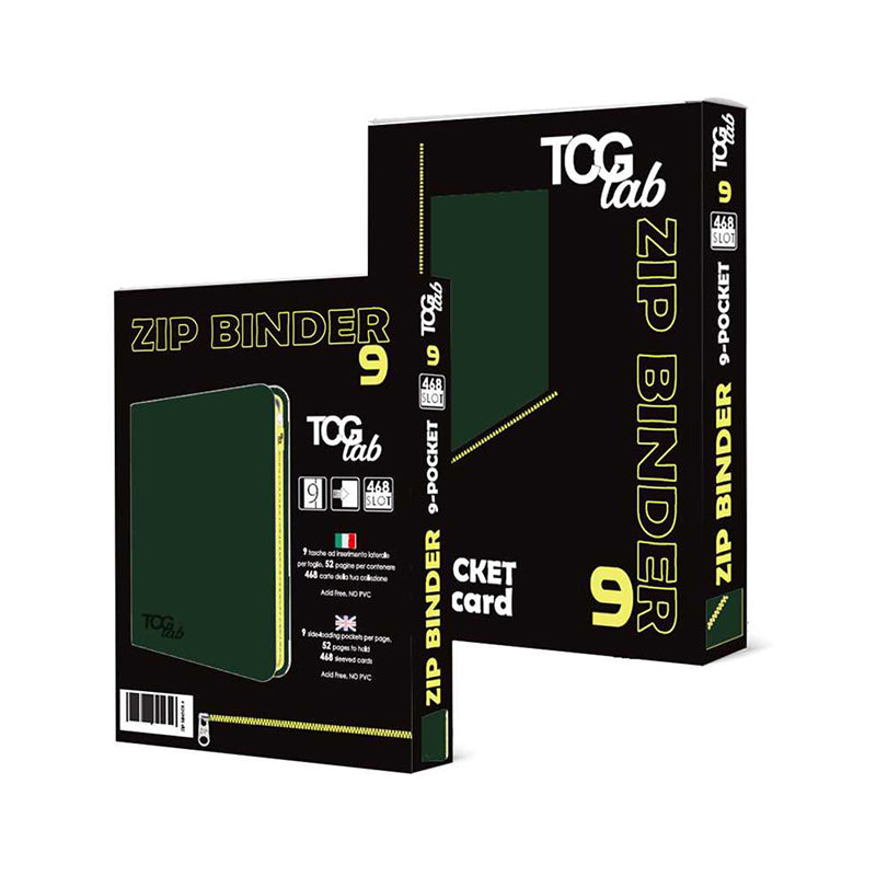 TCGLAB 9-Pocket Binder con Zip Verde Foresta (468 Slot)