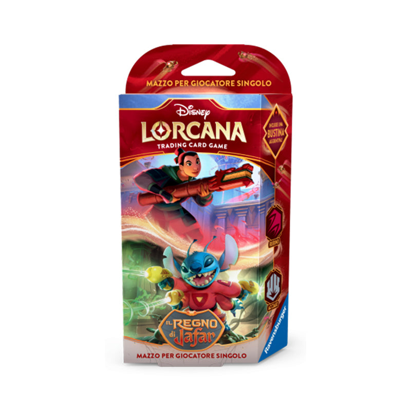 disney lorcana il regno di jafar starter deck rubino acciaio italiano