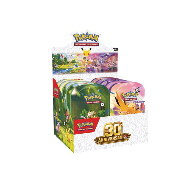 Pokémon 30° Anniversario Mini Tin da Collezione Display ITA Giorno e Notte (10x Mini Tin)
