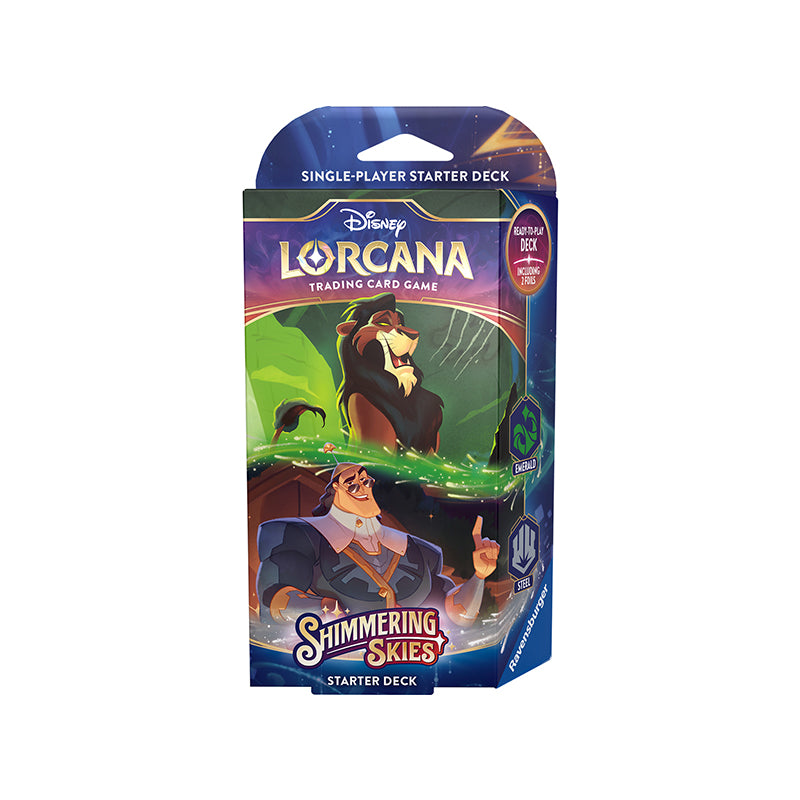 Disney Lorcana Shimmering Skies Starter Deck Smeraldo-Acciaio